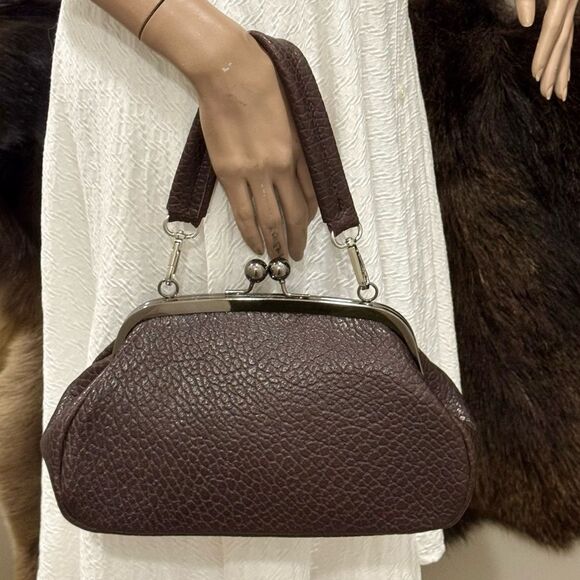 Genuine Bison Leather Handmade Vintage Style Clutch Bag, Wristlet, Crossbody - Picture 2 of 16